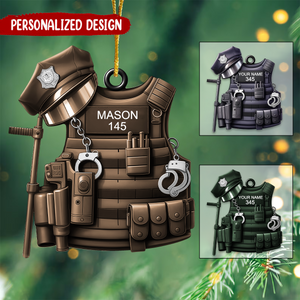 Personalized Police Vest Ornament – Christmas Gifts