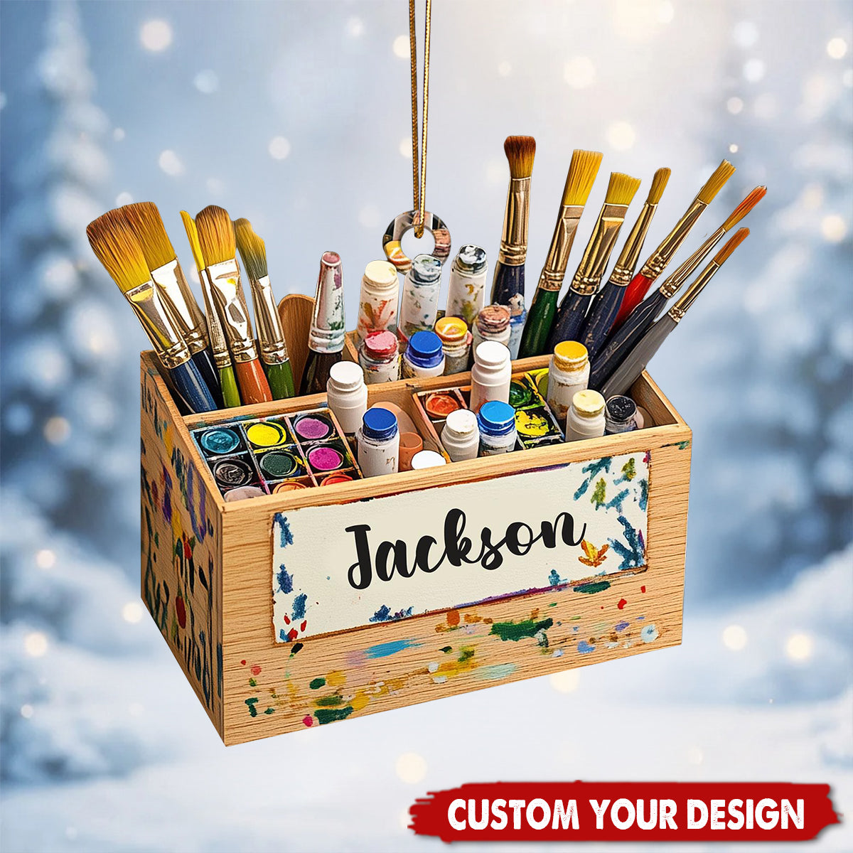 Personalized Artist Ornament, Custom Artist Christmas Tree Ornament