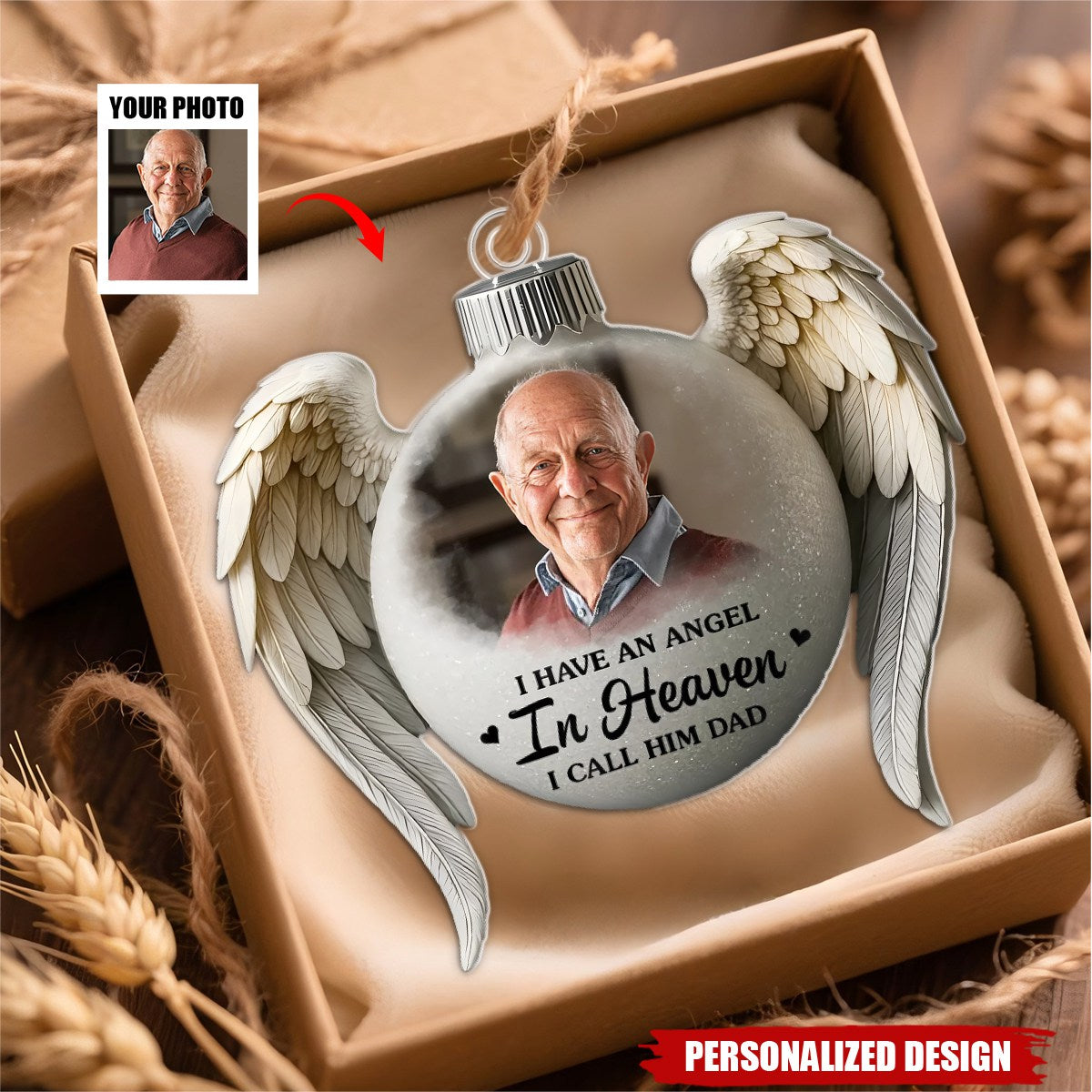 Personalized Memorial Ornament For Loss Of Mom, Dad