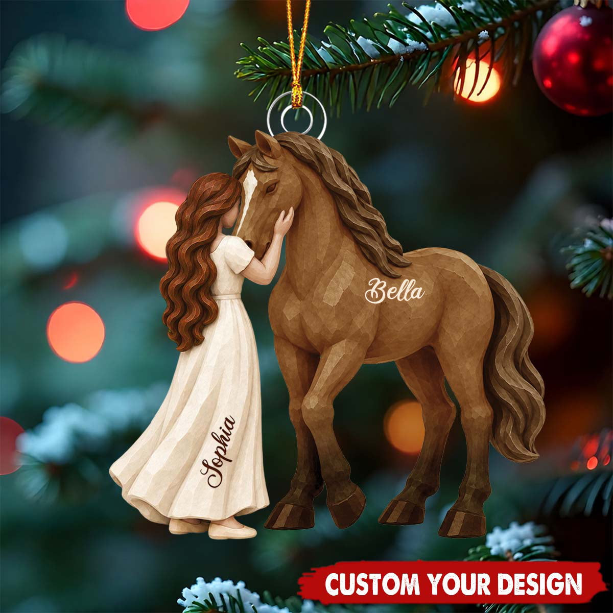 Personalized Girl And Horse Ornament, Horse Lover Gift For Her