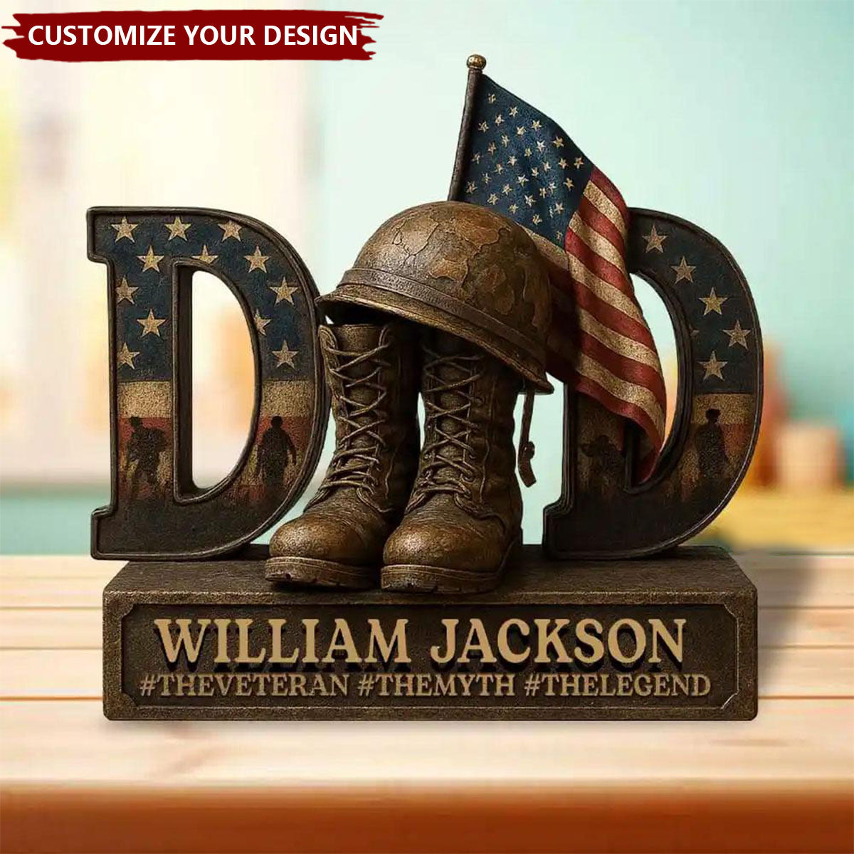 Veteran Dad Acrylic Plaque Personalized Gifts For Dad