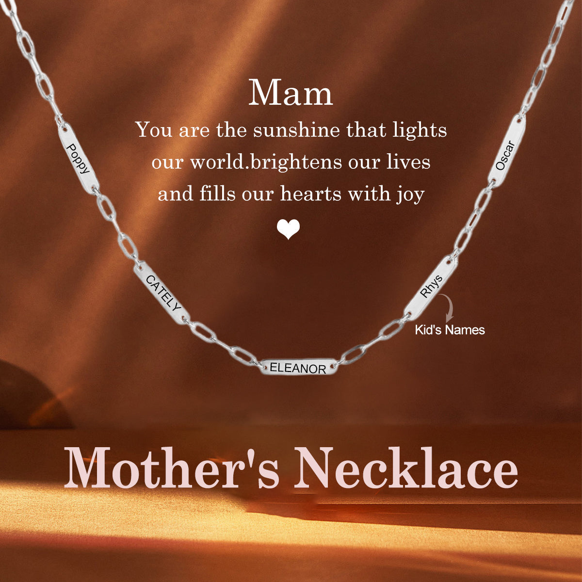 Custom Necklace with Multiple Names Paperclip Necklace