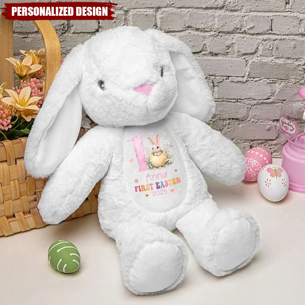 My First Easter-Personalized Easter Bunny Plush -Gift For Baby Kids, Newborn Baby
