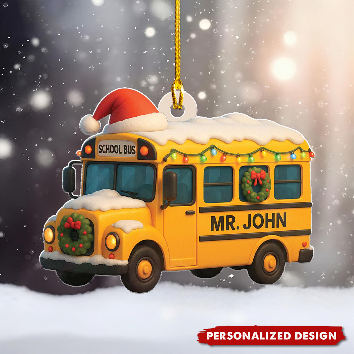 Personalized School Bus Ornament, Driver Appreciation Gift