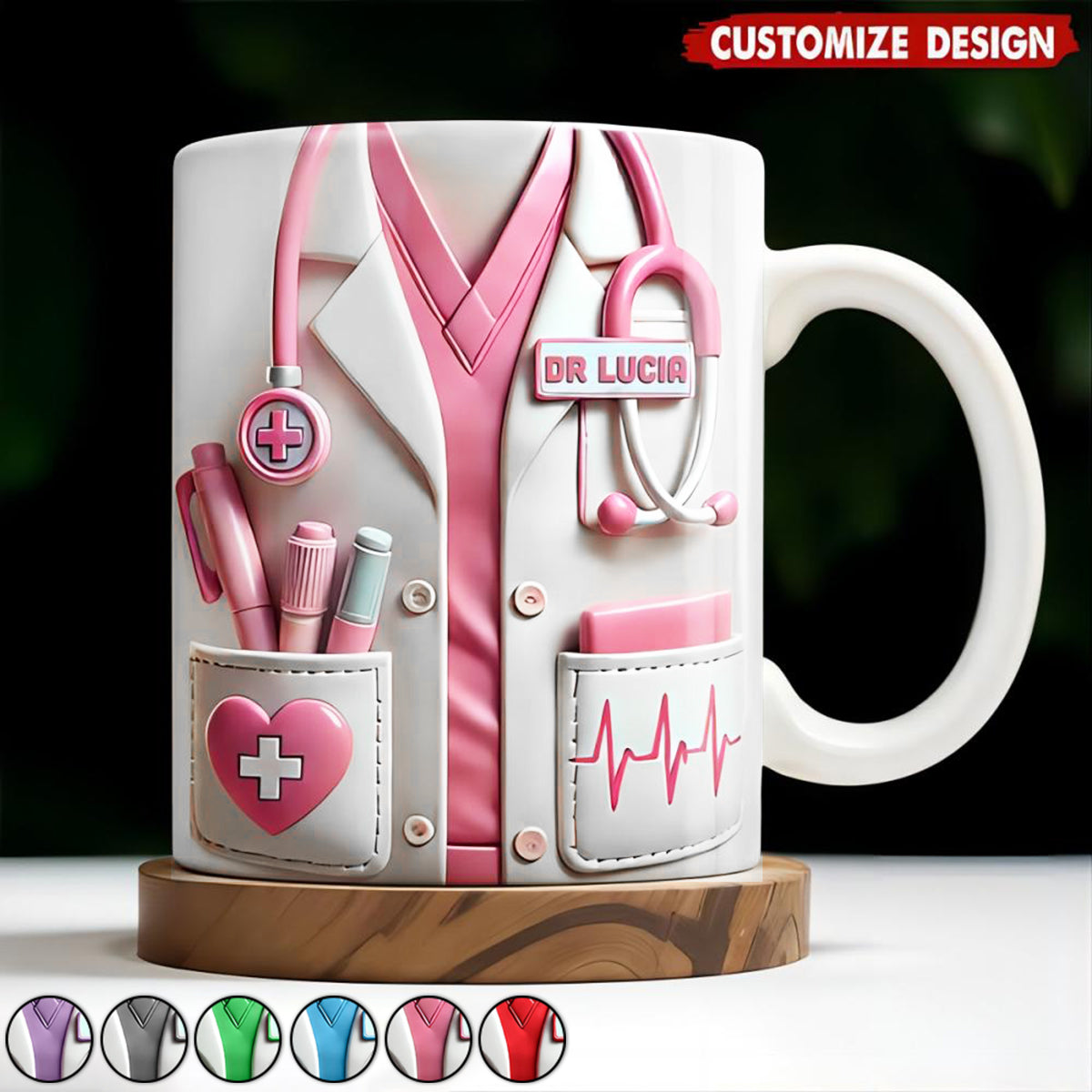 Medical Appreciation Design With Stethoscope, Personalized Custom Mug