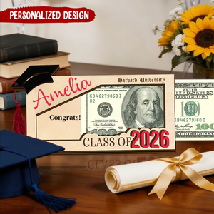 Personalized Class of 2026 Money Holder, Graduation Money Holder, Graduation Gift