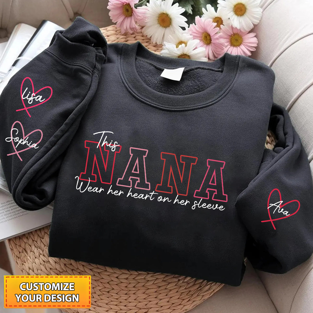 Wear Your Heart on Your Sleeve – Personalized Mama Sweatshirt with Kids’ Names
