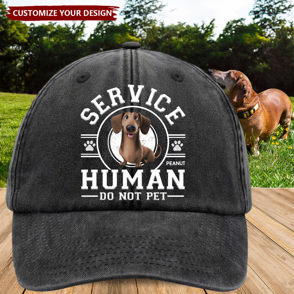 Service Human, Do Not Pet - Dog Personalized Custom Classic Cap