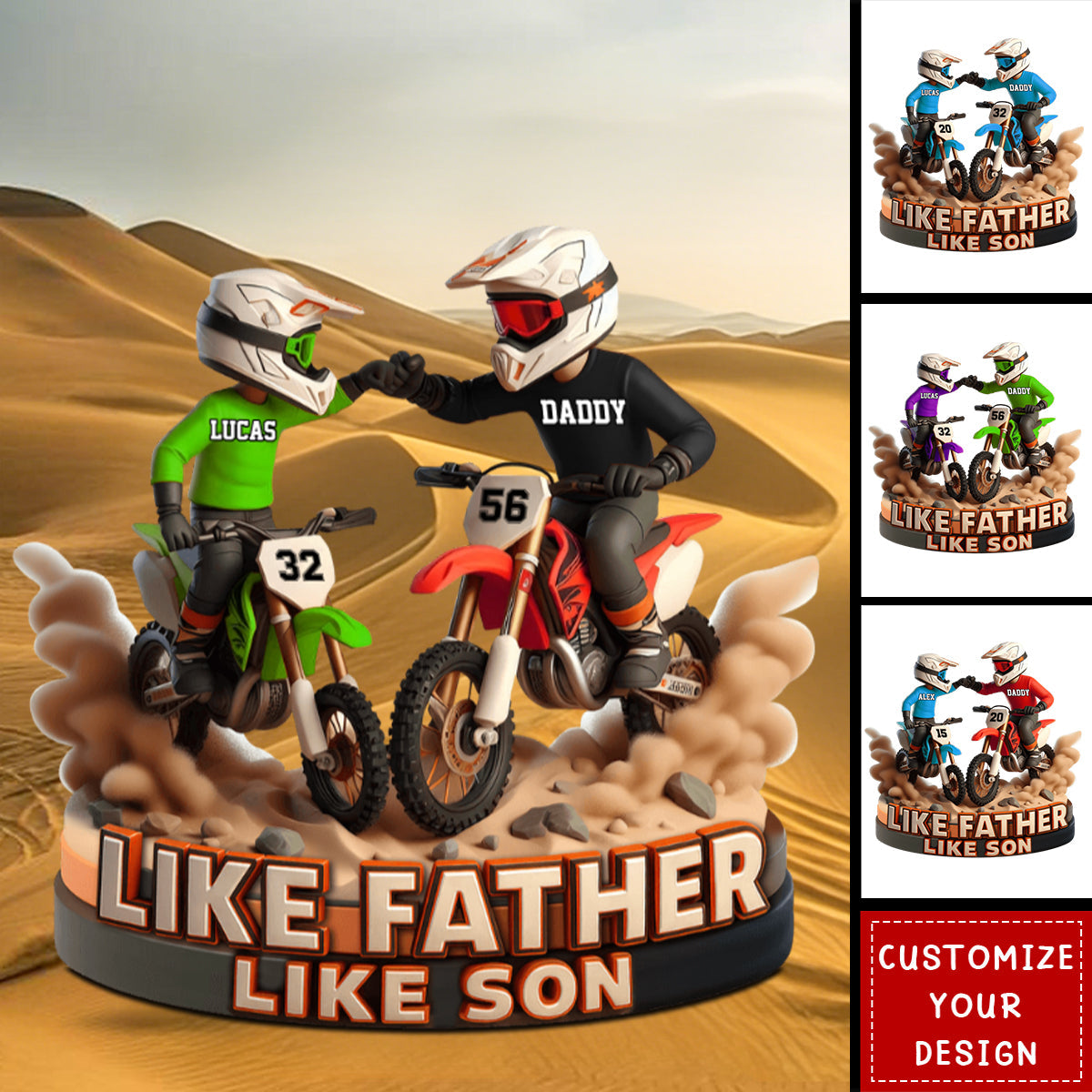 Dirt Bike Dad And Son - Personalized Plaque Gifts For Dad