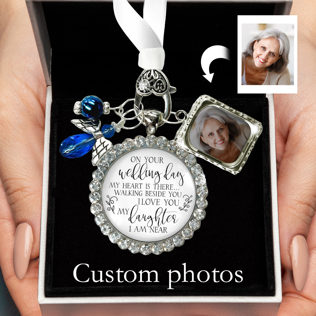 Walking Beside You - Personalized Wedding Bouquet Photo Charm