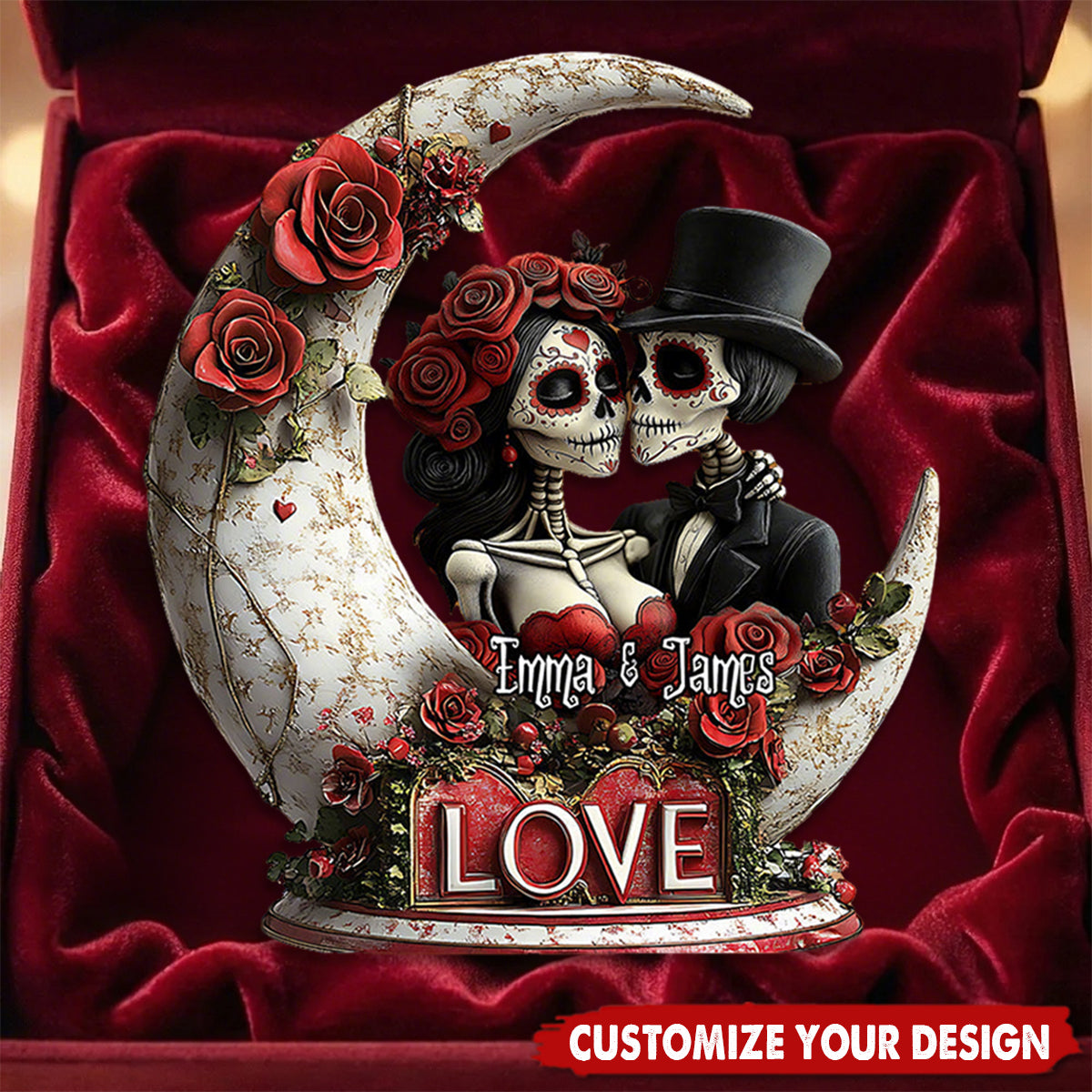 From Our First Kiss Til Our Last Breath - Personalized Couple Custom Plaque