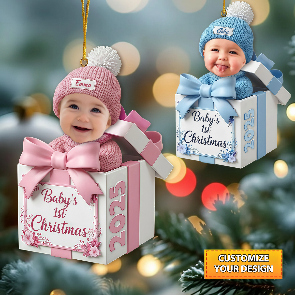 Personalized Baby’s First Christmas Ornament – Custom Acrylic Keepsake