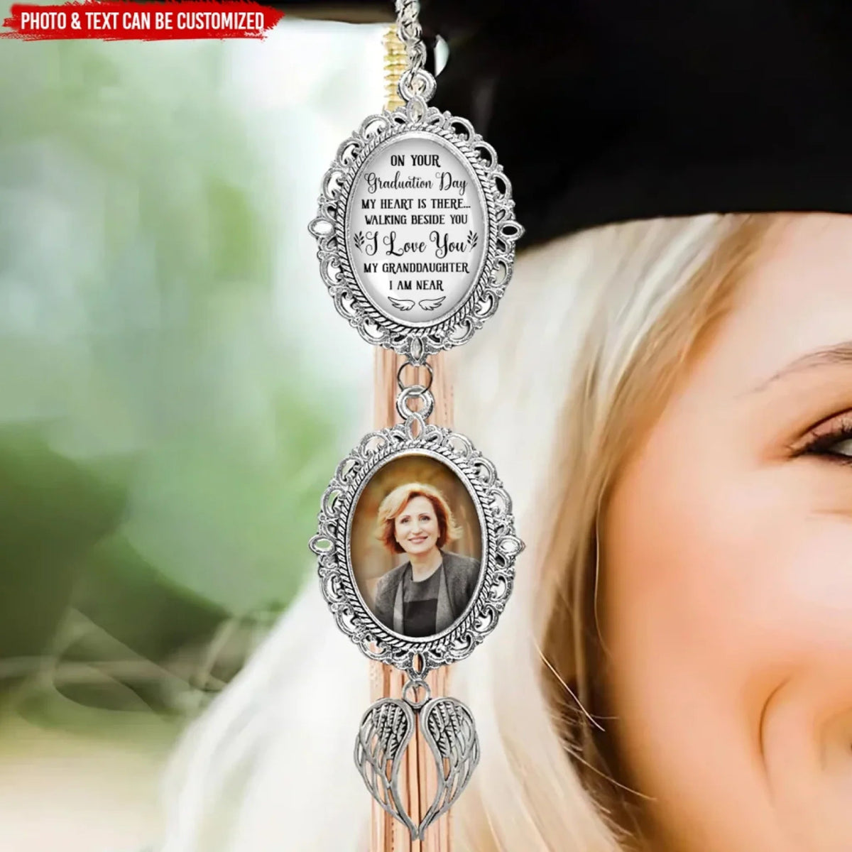 I Love You I Am Near - Personalized Tassel Charm, Memorial Graduation Charm