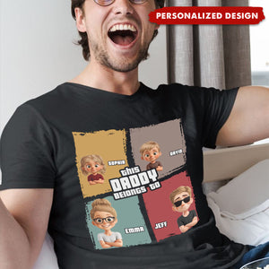 This Dad Belongs To - Personalized Family T-shirt For Father's Day Gift