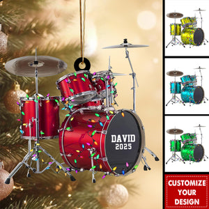 Personalized Drum Ornament, Christmas Gift For Drum Lovers