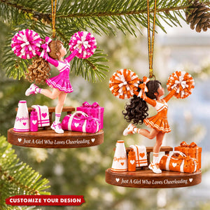 Personalized Girl Cheerleader Ornament,Just a Girl Who Loves Cheerleading