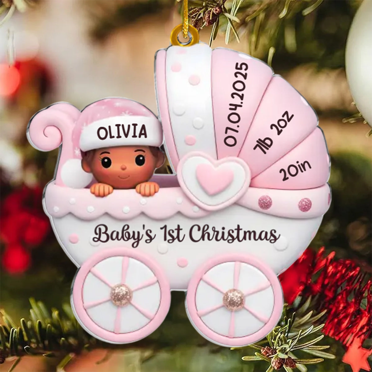 Personalized Christmas Baby Shower Acrylic Ornament