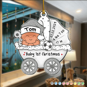 Personalized Baby First Christmas Baby Stroller Acrylic Ornament