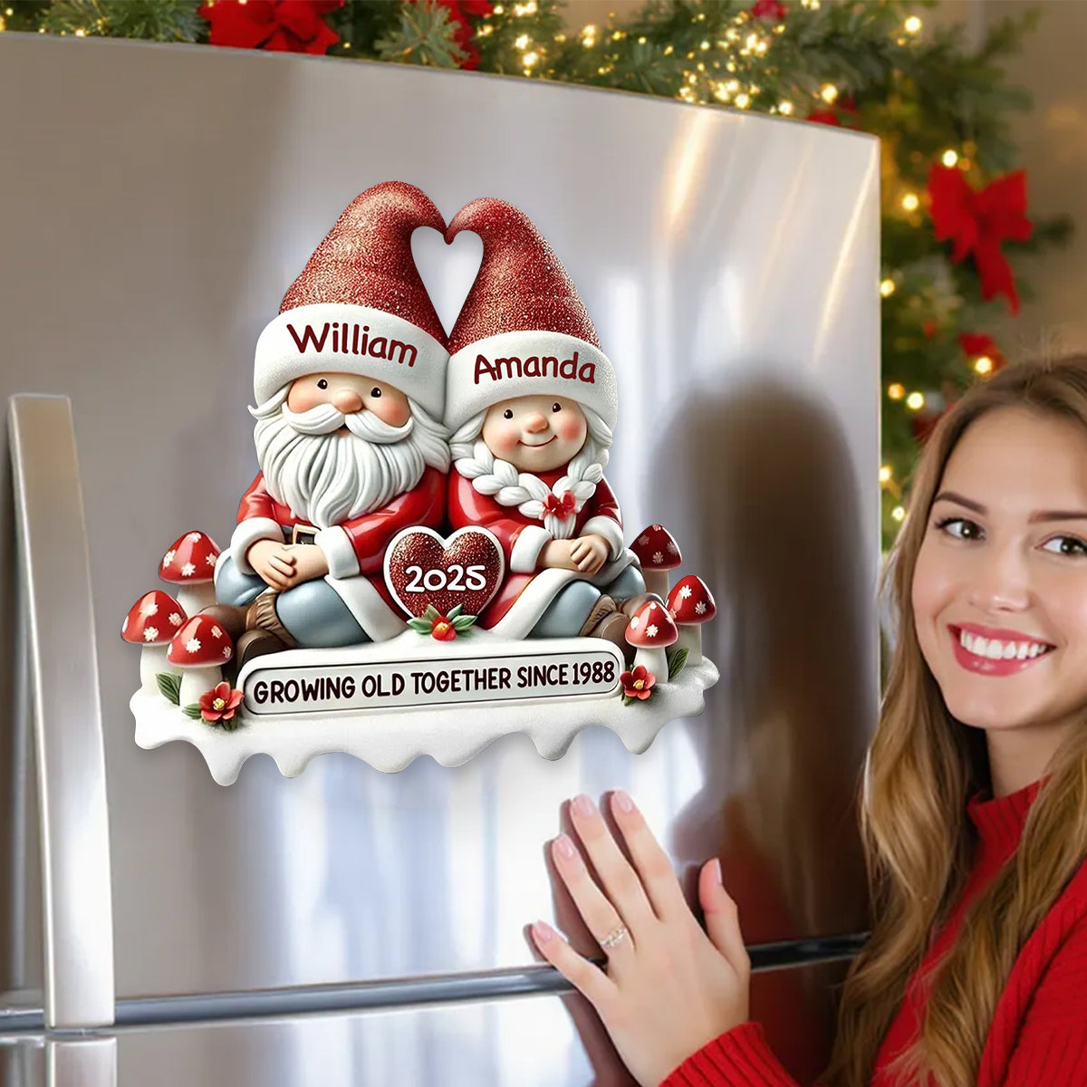 Couple Growing Old Together Personalized Christmas Decal