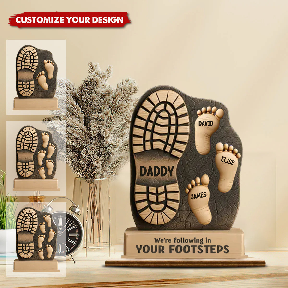 Your Footsteps Led Our Way - Family Personalized Standing Wooden Plaque