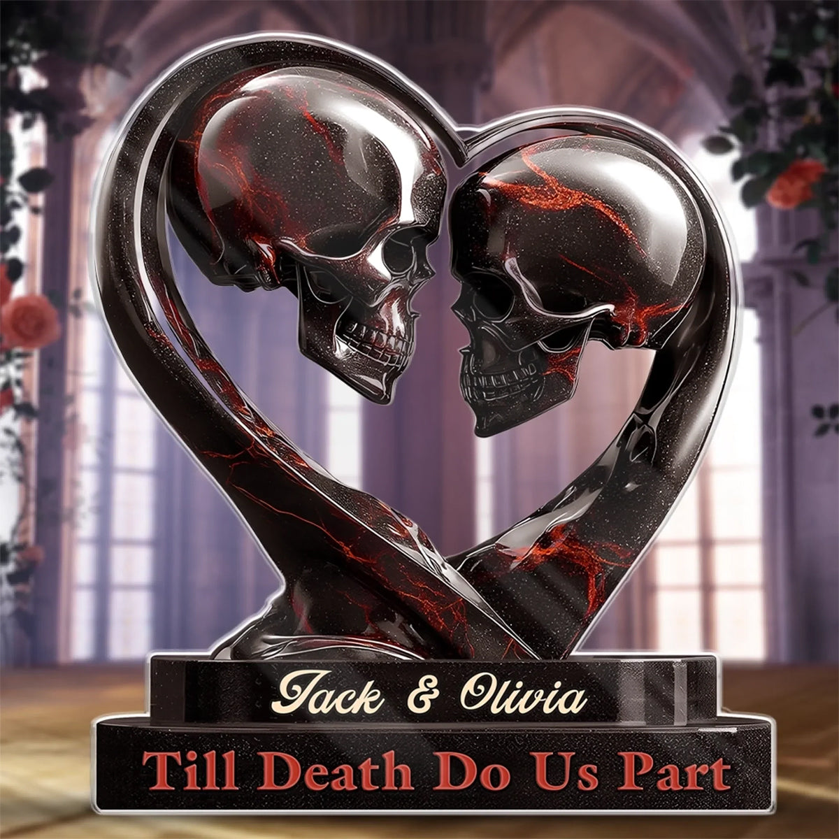 Love Outlasts Time - Custom Acrylic Plaque For Him And Her