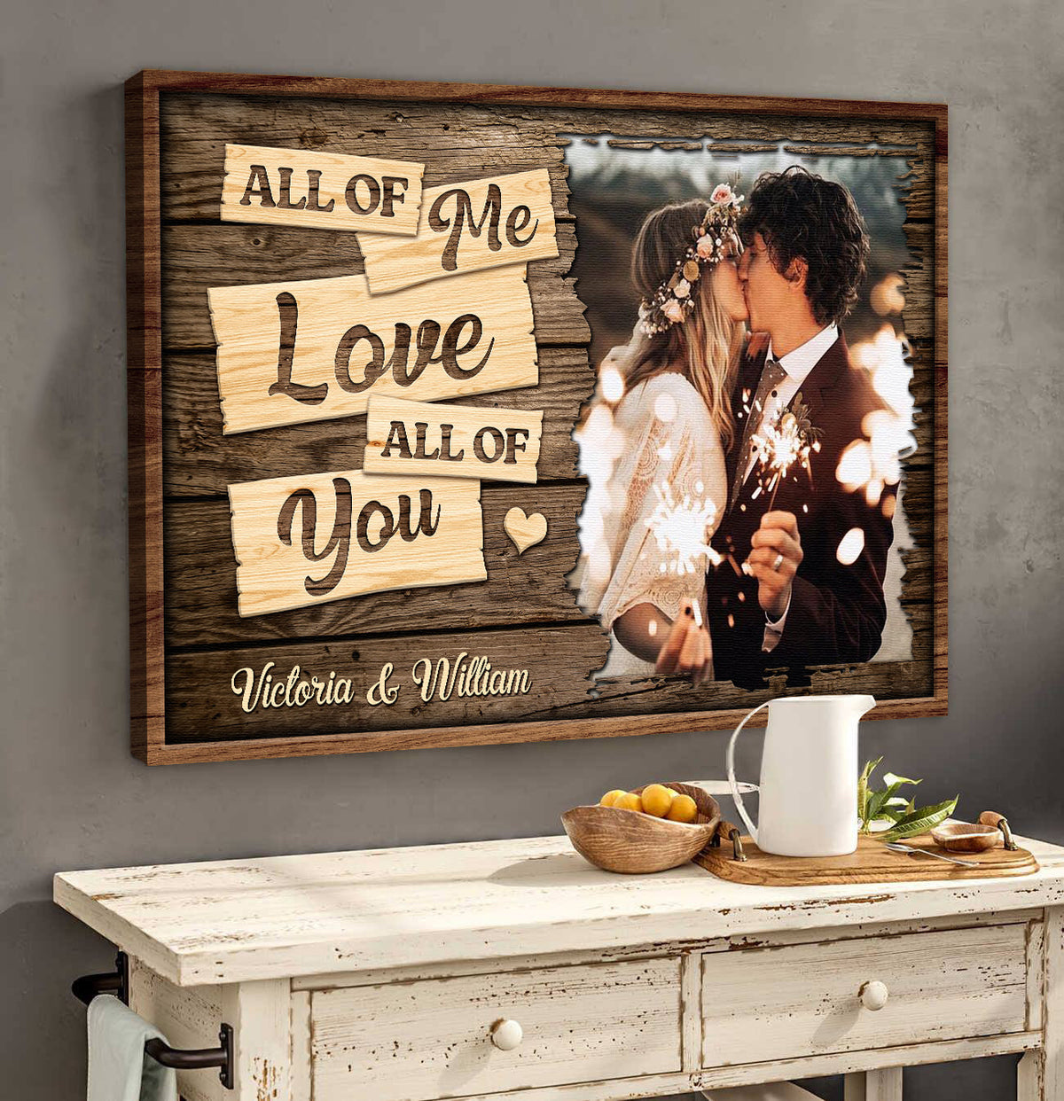 Custom Couple Love All Of Me Loves All Of You Poster - Anniversary/ Wedding Gift