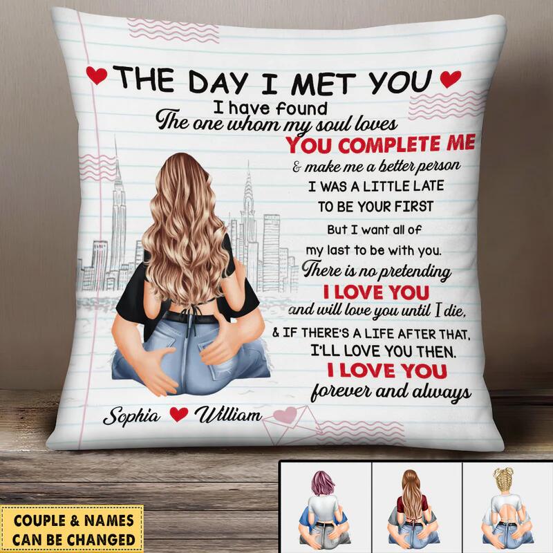 Personalized Couple The Day I Met You Pillowcase
