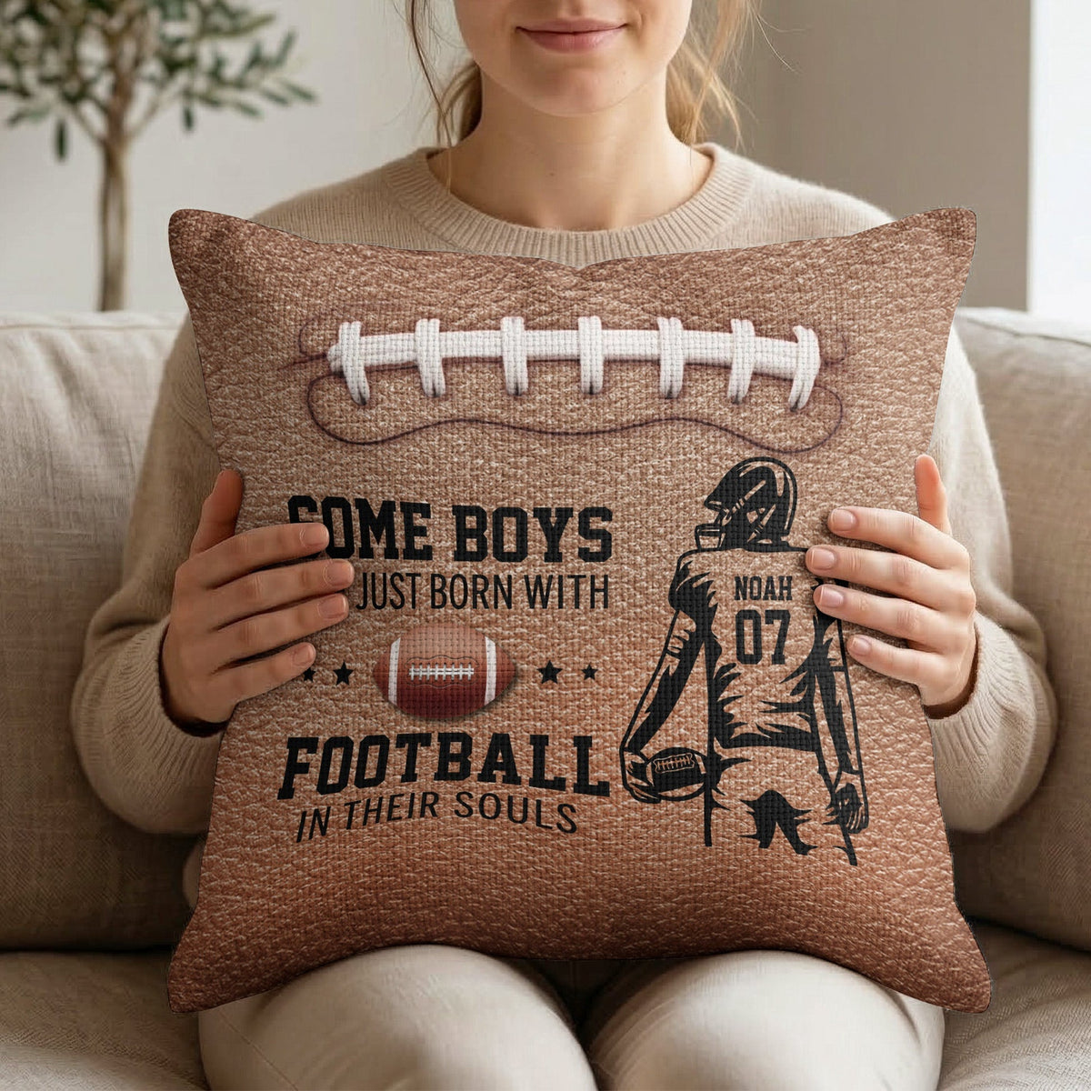 Born With Football In Their Souls - Personalized Pillowcase