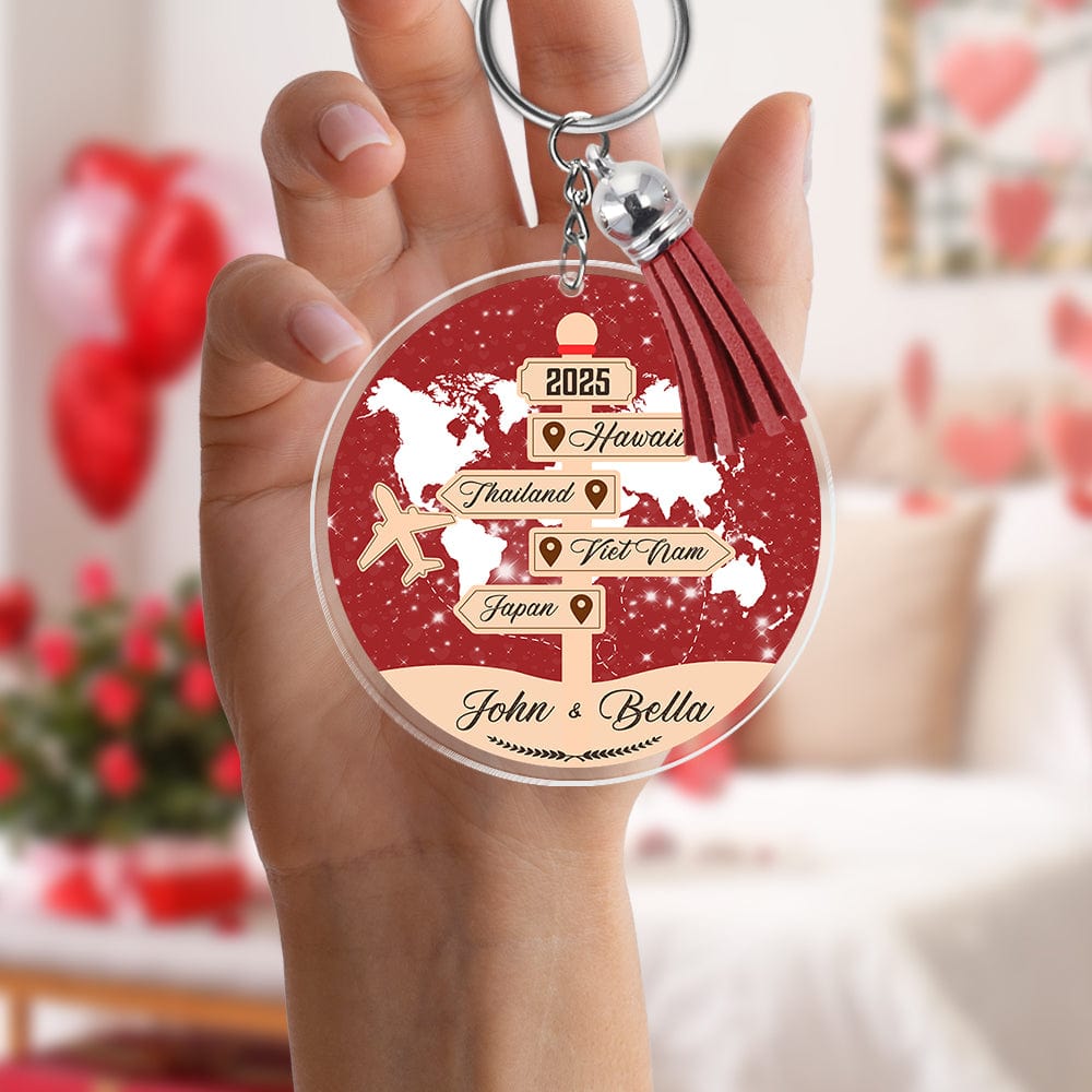Personalized Gift Travel Adventure Together Keychain