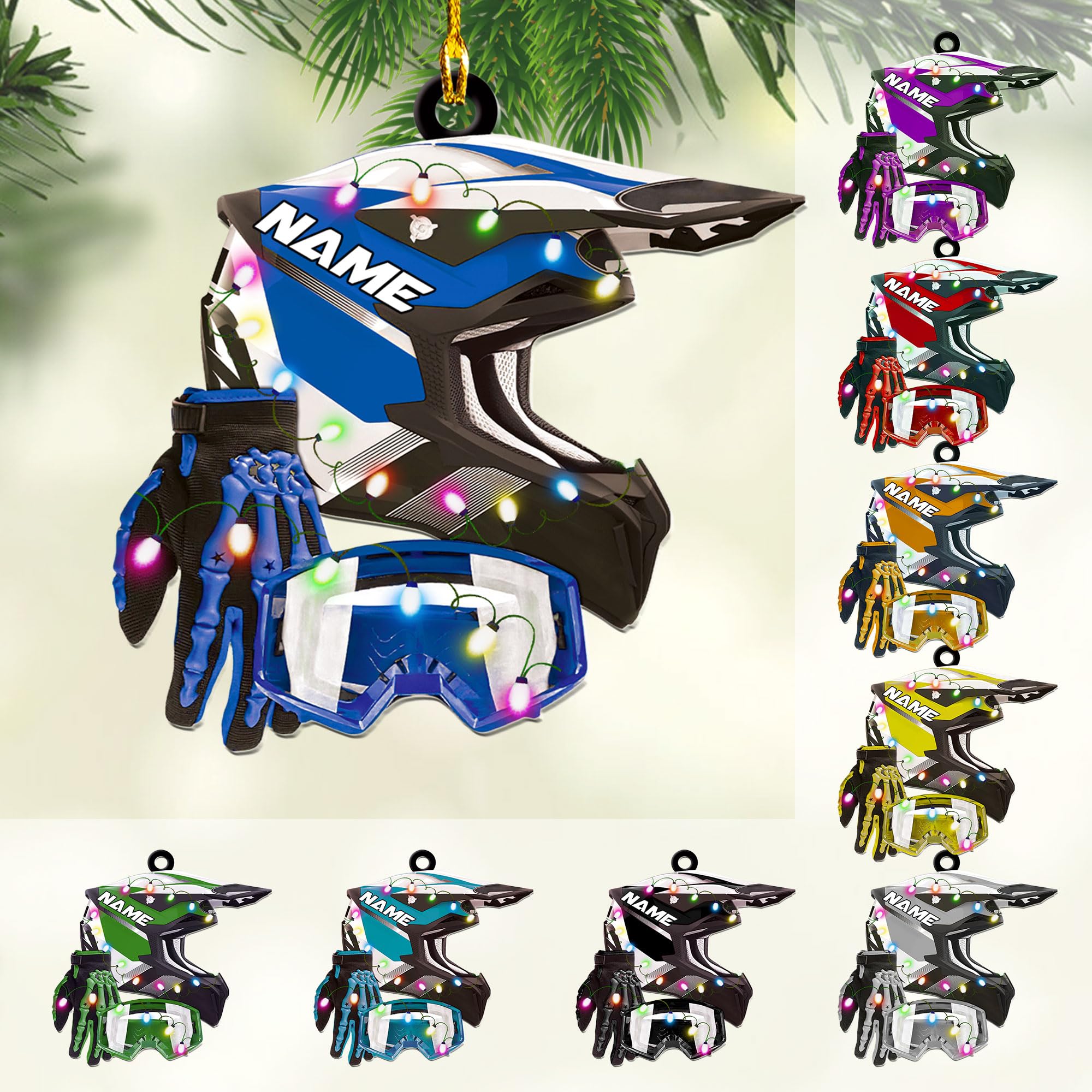 Gift for Racing Lover - Personalized Dirt Bike Ornament