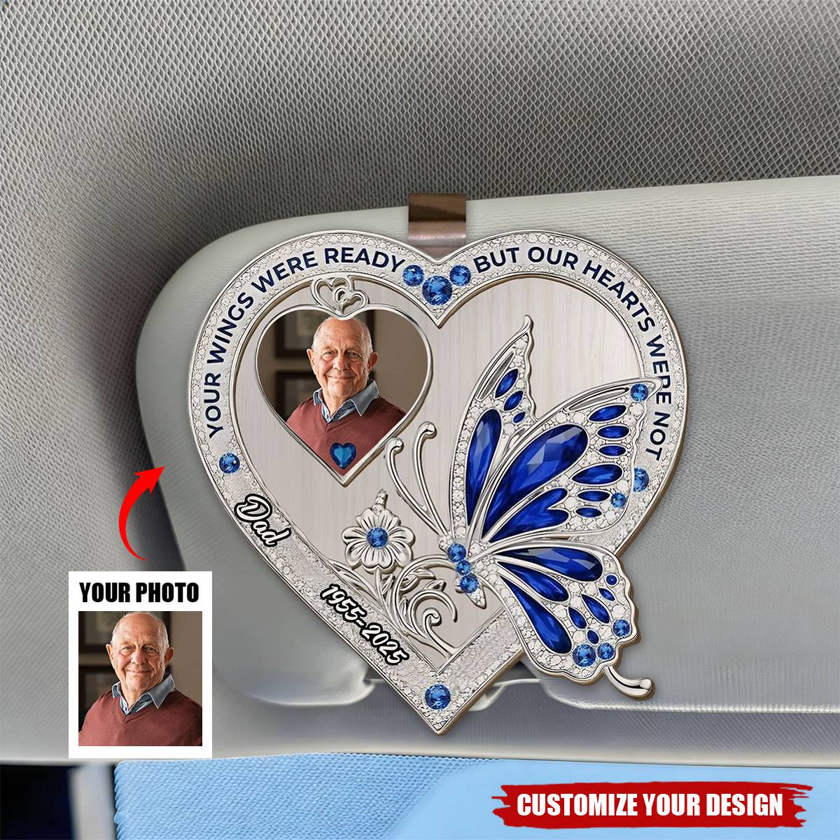Your Wings Custom Photo - Personalized Custom Car Visor Clip