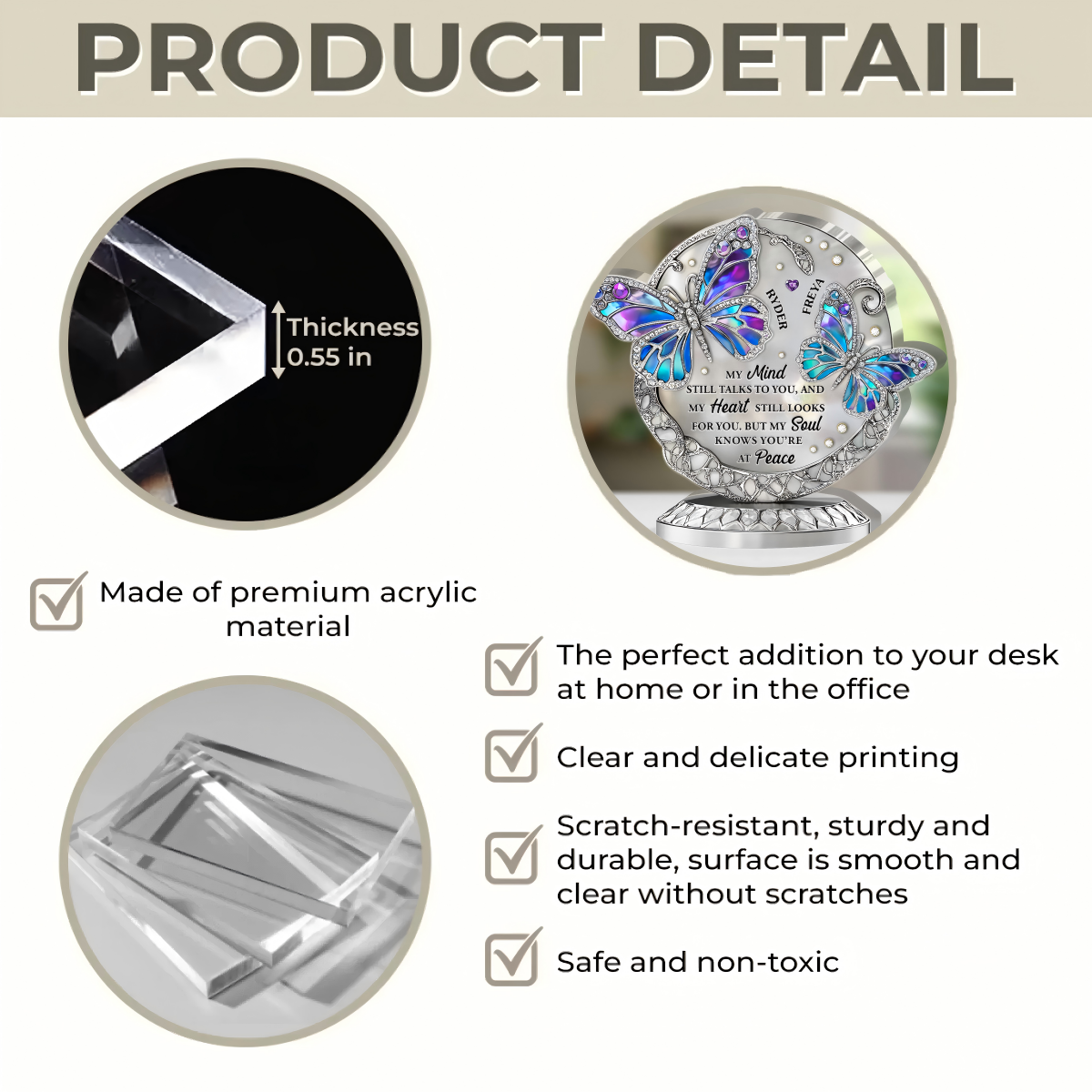 Two Souls One Flight - Personalized Memorial Acrylic Plaque For Family