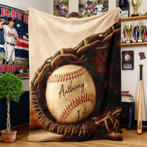 Personalized Baseball Blanket, Gifts For Baseball Lovers