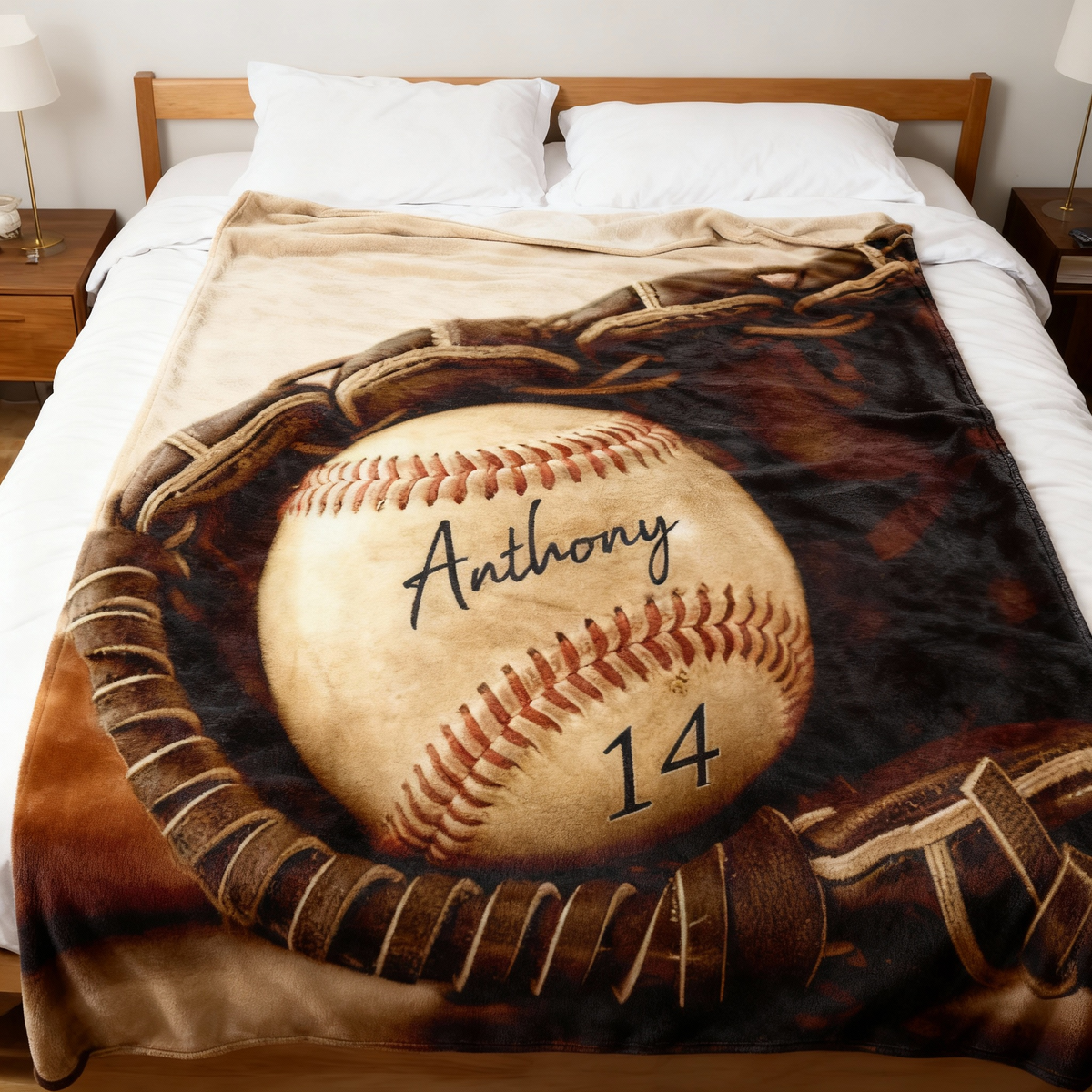 Personalized Baseball Blanket, Gifts For Baseball Lovers