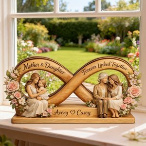 Personalized Infinity Wooden Block Mother Daughter Custom Mother's Day Gifts