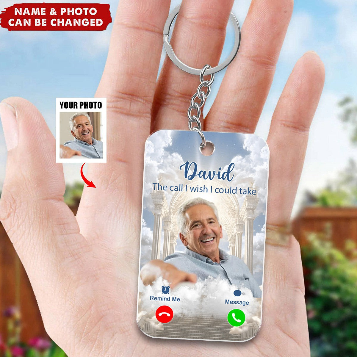 The Call I Wish I Could Take Personalized Memorial Photo Acrylic Keychain