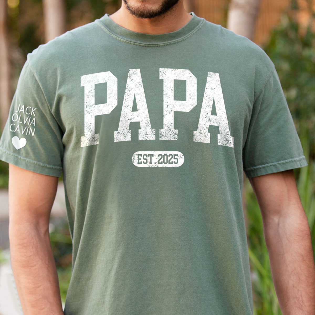 Personalized Papa Shirt With Est Year, Custom Dad Shirt, Gift for Papa