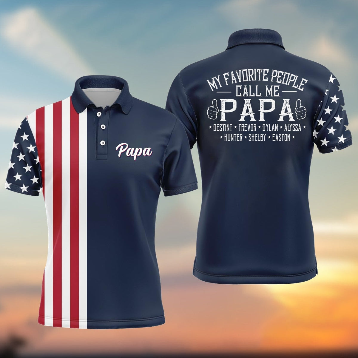 My Favorite People Call Me Papa Polo Shirt, Father's Day Gift For Grandpa