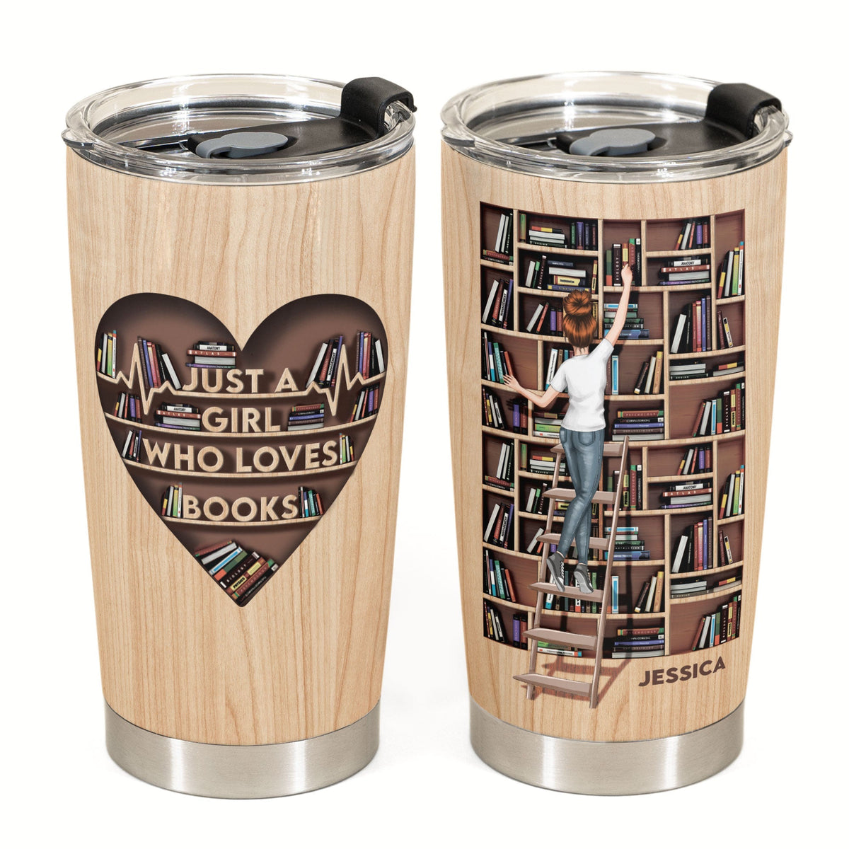 Just A Girl Who Loves Books - Personalized Tumbler Cup,Birthday Gift For Book Lover