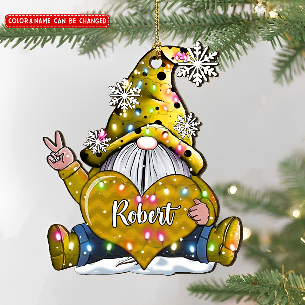 Colorful Christmas Light Custom Name, Gift For Her For Him Personalized Ornament