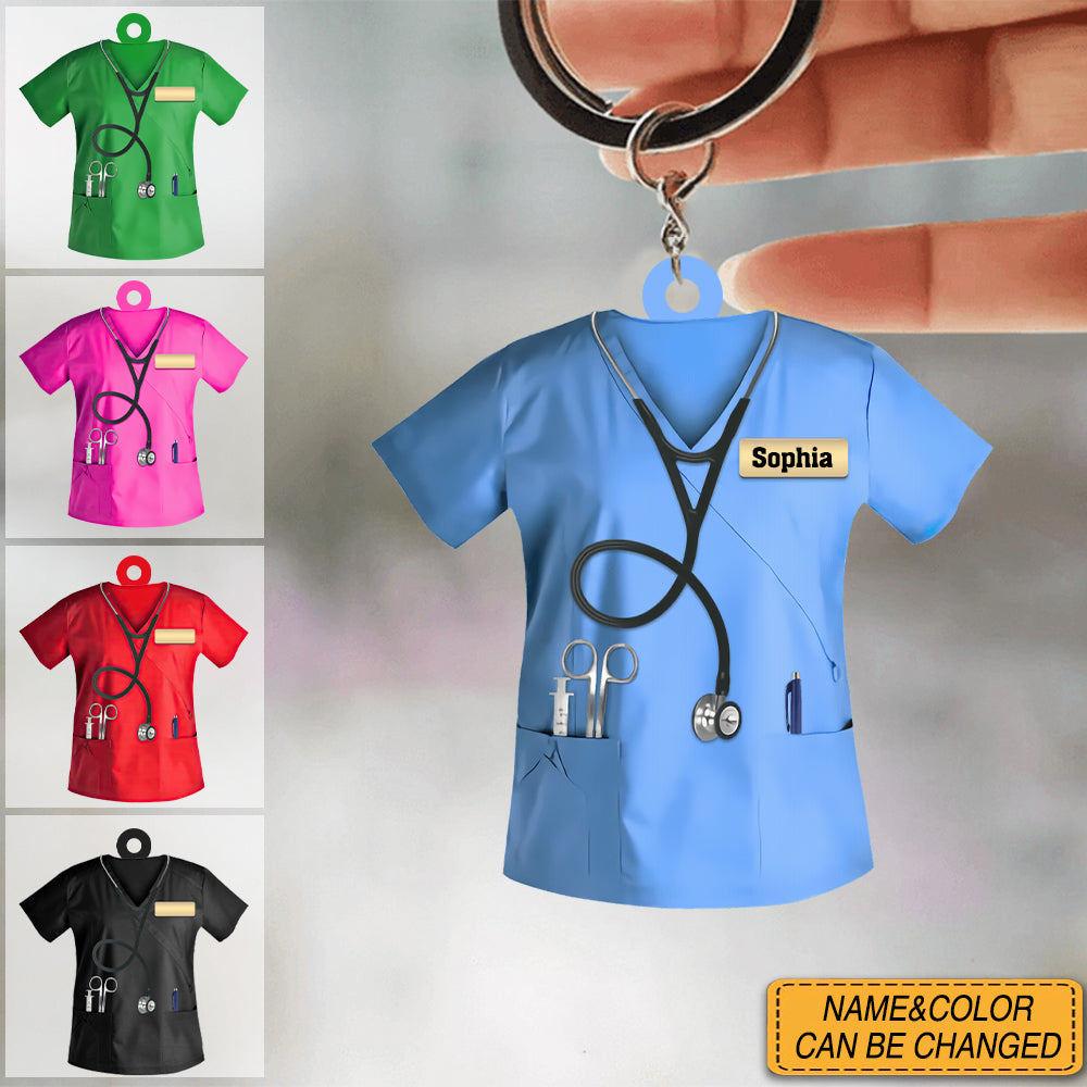 Personalized Nurse Uniform Keychain - Gift For Nurse - callown