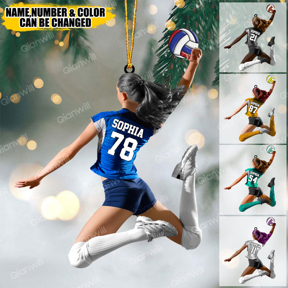 Personalized Volleyball Acrylic Ornament, Gift For Volleyball Players