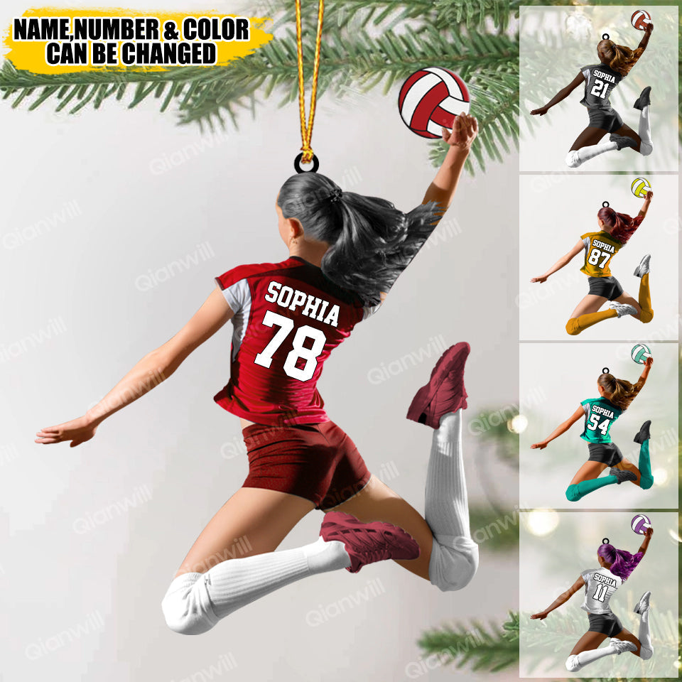 Personalized Volleyball Acrylic Ornament, Gift For Volleyball Players