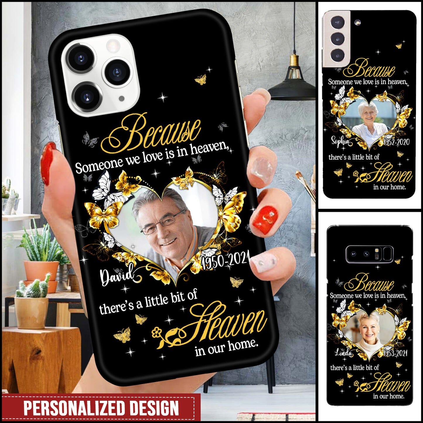 Personalized Memorial heaven in home phone case