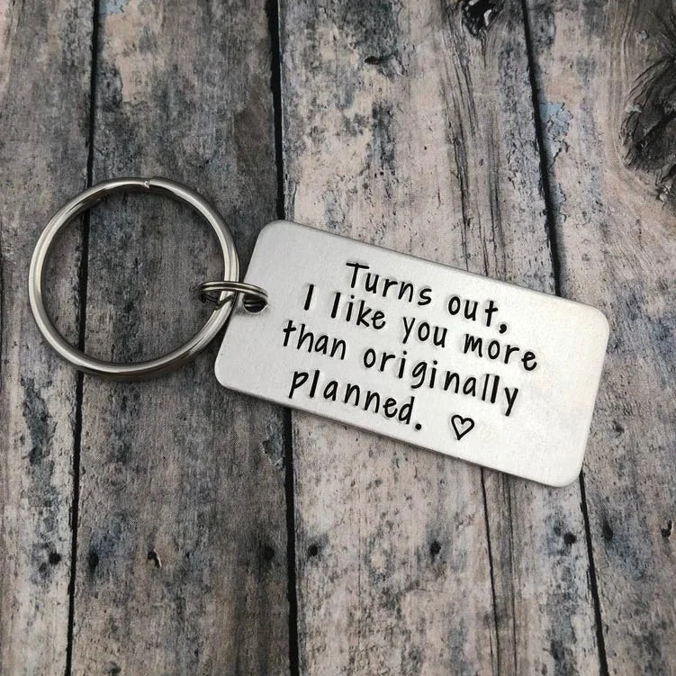 Couple Keychain Valentine's Day Gift "I Met You I Liked you I Love You I'm Keeping You"